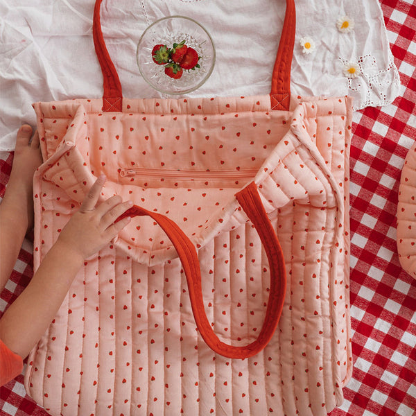 Quilted Tote Bag - Strawberry