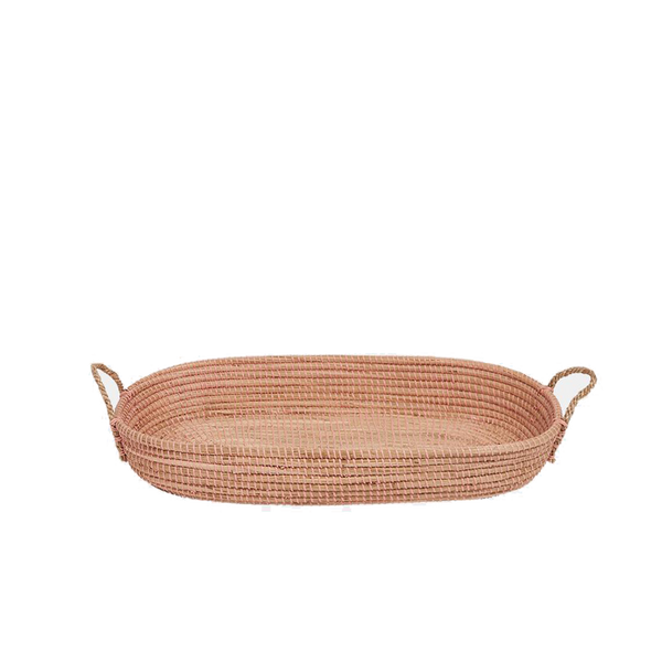 Reva Seagrass Changing Basket - Rose