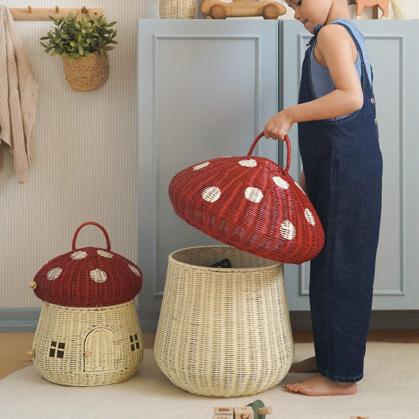 Mushroom Storage Basket - Red