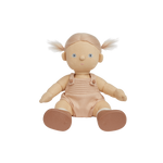 Strawberry blonde haired, posable doll for kids. Snuggle them, dress them up and style their hair. Each Doll comes with its own removable gender-neutral outfit, socks, nappy, and shoes, perfect for interactive doll play.