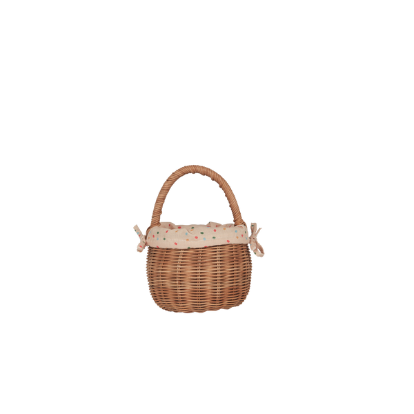 Rattan Berry Basket with Lining - Gumdrop