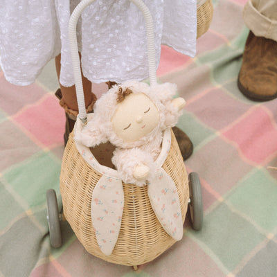 Super soft Lamb plush doll, perfect from birth to all ages. This lamb soft toy is perfectly weighted and posable, making it the perfect addition to any toy collection.