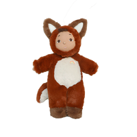 Plush toy with a fox design on a white background