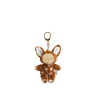Plush deer keychain on a white background