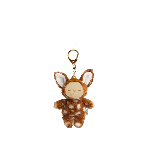 Plush deer keychain on a white background