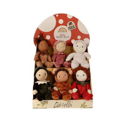 Set of forest themed plush dolls. Super cute collectable woodland soft kids plush toys.
