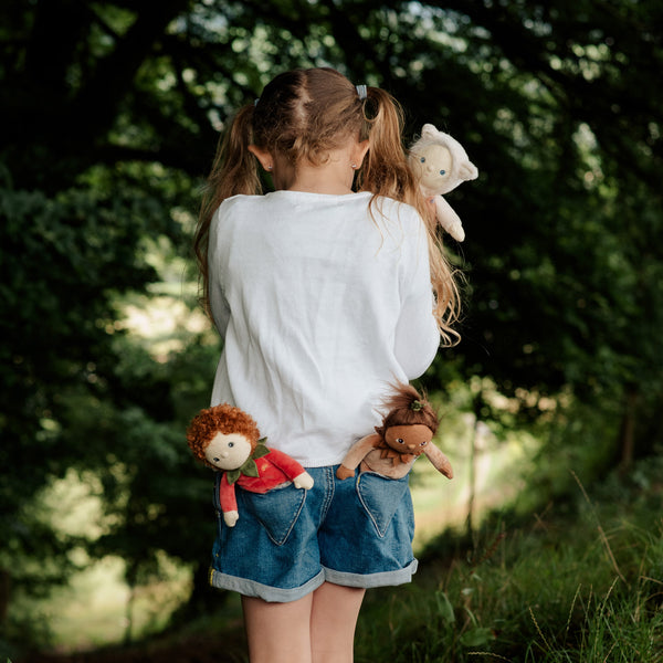 An adorable poinsettia plush doll from the Dinky Dinkums Forest Friends collection, perfect for snuggling and imaginative play. Collectable, soft and cuddly woodland toy, ideal bedtime companion for toddlers.