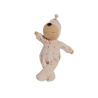 Beautiful pink plush doll, posable and perfectly weighted for calm. The Lullaby Luna includes a pompom on their bonnet that plays a sleepy tune when pulled. This doll is suitable from birth.