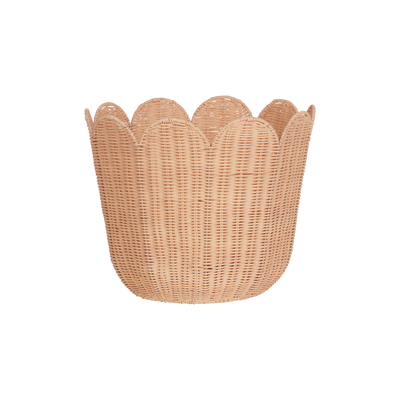 Rattan Tulip Basket - Seashell Pink