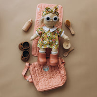 Olli Ella rose pink Doll changing mat and bag for kids imaginative play.