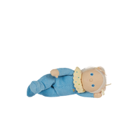 Bonnie Buttercream, our baby blue corduroy mini plush toy. Collectable, Soft and cuddly, and snuggled in a non-removable velvet onesie, Bonnie Buttercream is a must have in your toy collection.