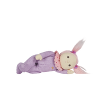 Clara Cupcake, our pink and purple corduroy mini plush toy. Collectable, Soft and cuddly, and snuggled in a non-removable velvet onesie, Clara Cupcake is a must have in your toy collection.