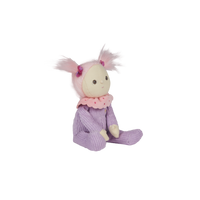 Limited-edition, palm sized, collectable corduroy kids plush toy. Clara Cupcake is a pink and purple weighted plush toy in a velvet onsie, perfect for imaginative kids play.