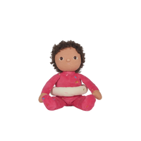 Sadie Sprinkles, our pink strawberry donut mini plush toy. Collectable, Soft and cuddly, and snuggled in a non-removable velvet onesie, Sadie Sprinkles is a must have in your toy collection.