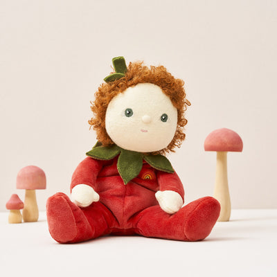 An adorable poinsettia plush doll from the Dinky Dinkums Forest Friends collection, perfect for snuggling and imaginative play. Collectable, soft and cuddly woodland toy, ideal bedtime companion for toddlers.