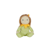 Olli Ella Blossom Bud Dinky Dinkum Sunny green and yellow flower doll sitting