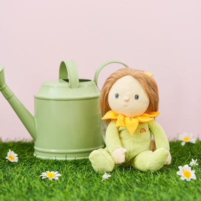 Olli Ella Blossom Bud Dinky Dinkum Sunny green and yellow flower doll with watering can