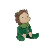 Gene Greens, the charming limited-edition collectable green plush toy. A posable plush doll with gentle weighting inside, dressed in a soft, non-removable velvet onesie. Collect all Happy Harvest friends.