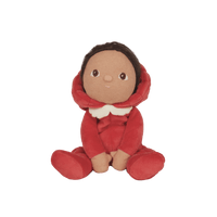 Marley Mushroom, the charming limited-edition collectable mushroom plush toy. A posable plush doll with gentle weighting inside, dressed in a soft, non-removable velvet onesie. Collect all Happy Harvest friends.