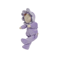 Adorable Dozy Dinkums plush flower doll in Pickle Lavender. Soft and cuddly, perfect for play and snuggling. Made from high-quality, safe materials.