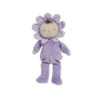 Charming Pickle Lavender Dozy Dinkums plush flower doll by Olli Ella. Ideal for imaginative play and comfort, crafted from durable, child-friendly fabrics.