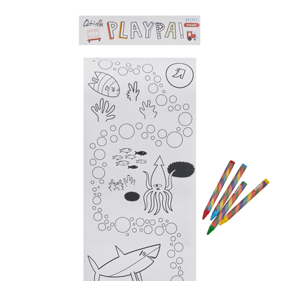 This Playpa Paper Mini with an Ocean theme offers exciting ocean designs for children to color and enjoy. Perfect for imaginative play, interactive and portable kids' coloring paper.
