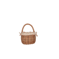 Rattan Berry Basket with Lining - Gumdrop