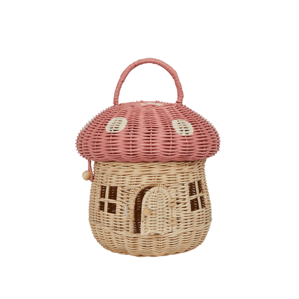 Rattan Mushroom Basket - Musk – Olli Ella Au