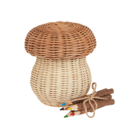 The Porcini Mushroom Basket is handwoven from 100% Rattan. The set includes 1x mushroom basket and six hand-carved coloured pencils. Watch little ones create beautiful art with the easy-hold pencils.