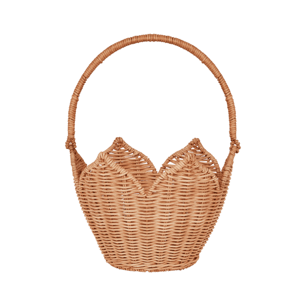 Rattan Poinsettia Carry Basket - Natural