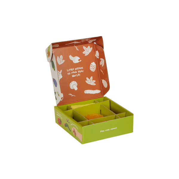 Olli Ella Tubbles Sensory Stones Garden Goodies open packaging