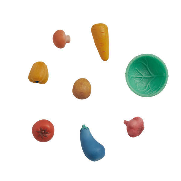 Olli Ella Tubbles Sensory Stones Vibrant Veggies individual pieces