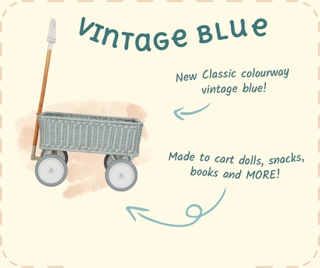 vintage blue wonder wagon features