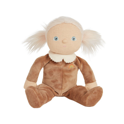 Collectable palm-sized plush toy for kids. coconut themed plush doll, perfectly weighted for play.