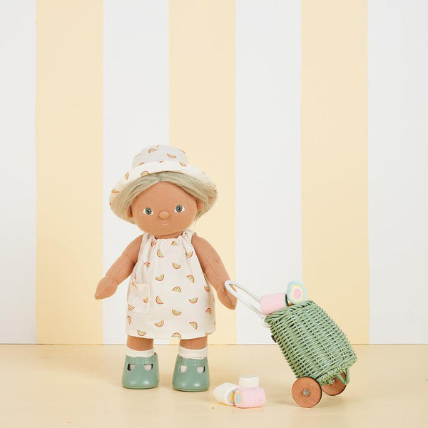 Dinkum Dolls Cotton Una Rainbow Dress Set - Ivory