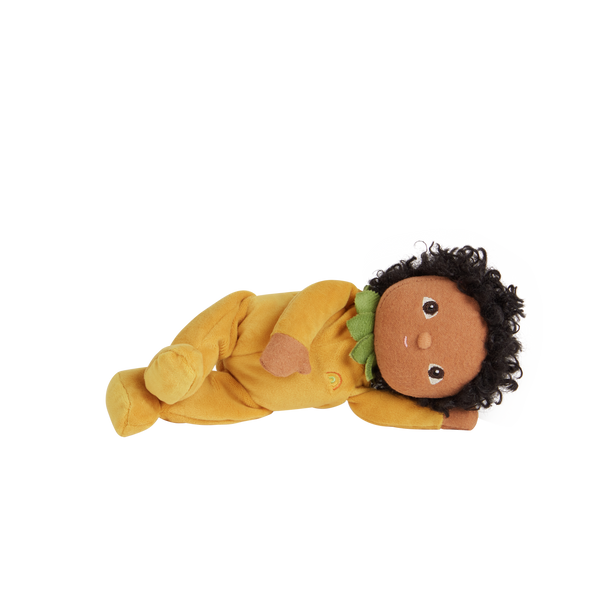 A limited-edition palm-sized plush toy, perfectly weighted in all the right places, and outfitted in a snuggly plush velvety pineapple suit.